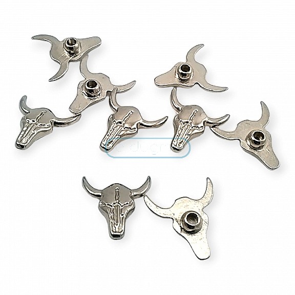 17,5 mm Zamak Rivet Bull Logo E 2246