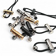 Stoper Çift Delikli Boncuk Gerdirme Kombinli Metal Stoper 4 mm Lastik Girişi E 1365 - E 2058