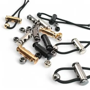 Cord End Double Hole Bead Stretch Combined Metal Stopper 4 mm Tire Inlet E 1365 - E 2058