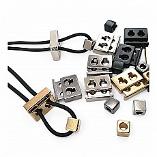 Two Hole Metal Stopper 4.5 mm Hole Diameter Top Press Cube Bead Combination E 2035 - E 1804