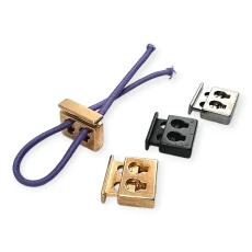 İki Delikli Metal Stoper 4,5 mm Delik Çaplı Üstten Basmalı - Dikdörtgen Model - Zamak Stoper E 2035