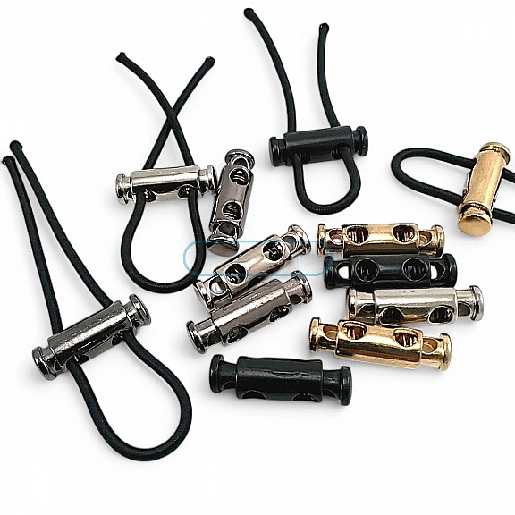 İki Delikli Stoper 4,5 mm Kordon Girişli Metal Kordon Kilidi E 2060