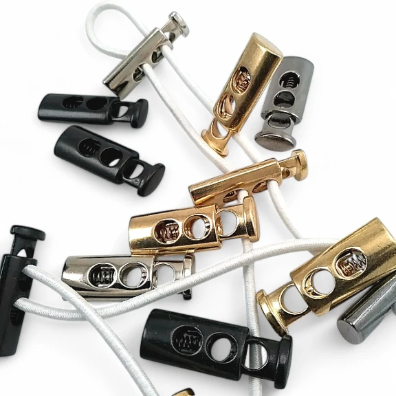 Metal Stoper 5,5 mm Delik Çaplı İki Delikli Üstten Basmalı Yassı Model - Zamak Stoper E 214