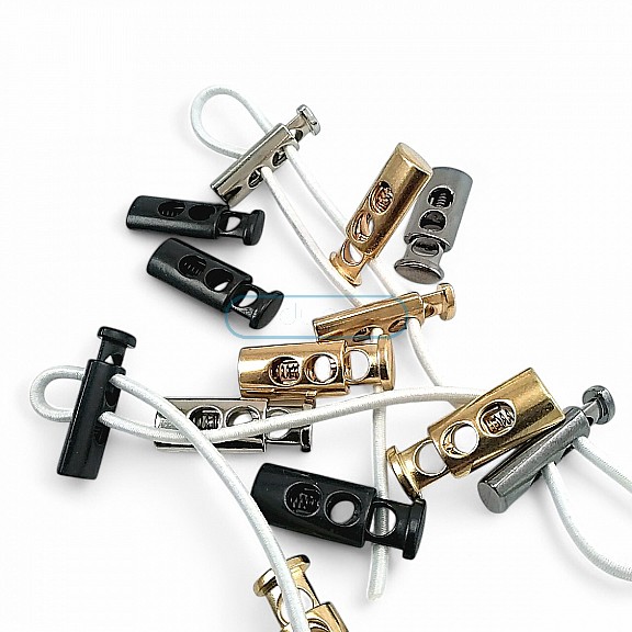 Metal Stoper 5,5 mm Delik Çaplı İki Delikli Üstten Basmalı Yassı Model - Zamak Stoper E 214