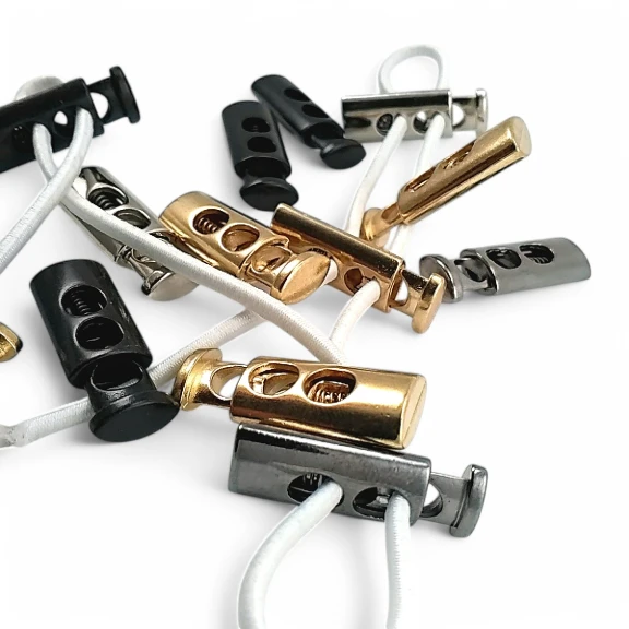 Metal Stoper 5,5 mm Delik Çaplı İki Delikli Üstten Basmalı Yassı Model - Zamak Stoper E 214