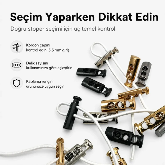 5.5 mm Two-Hole Top-Press Flat Zinc Alloy Cord Stopper E 214, durable zamak material, ideal for furniture manufacturing and