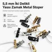 5,5 mm İki Delikli Üstten Basmalı Yassı Zamak Metal Stoper E 214