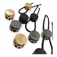 Mine Stopper 15 mm Single Push Button Cord Lock with Double Lace-Up Hole E 2206