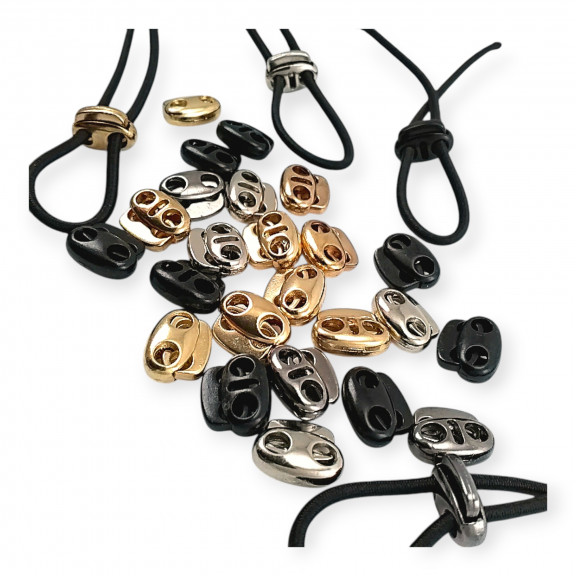 İki Delikli Metal Stoper 3 mm Delik Çaplı Üstten Basmalı - Zamak Stoper E 2223