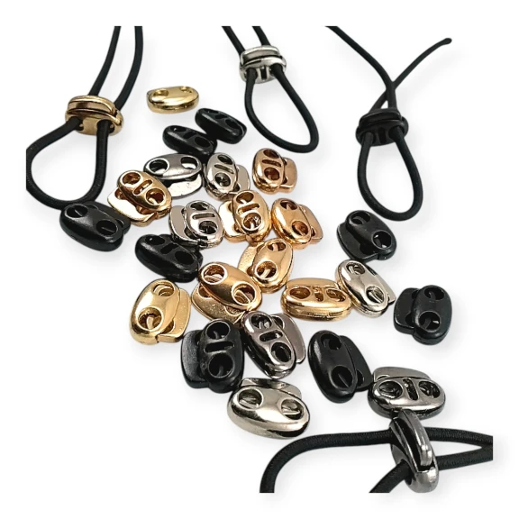 İki Delikli Metal Stoper 3 mm Delik Çaplı Üstten Basmalı - Zamak Stoper E 2223