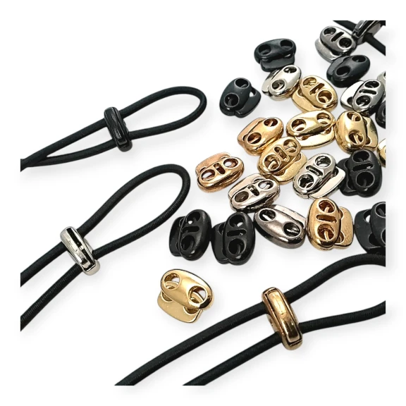 İki Delikli Metal Stoper 3 mm Delik Çaplı Üstten Basmalı - Zamak Stoper E 2223