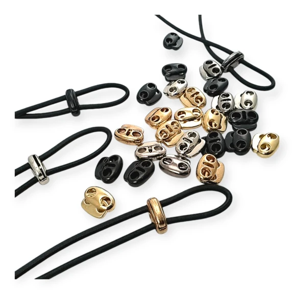 İki Delikli Metal Stoper 3 mm Delik Çaplı Üstten Basmalı - Zamak Stoper E 2223