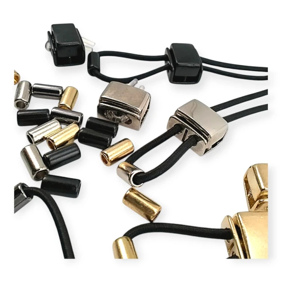 Küp Şeker Stoper İki Delikli Stoper 4 mm Kordon Girişli B0028