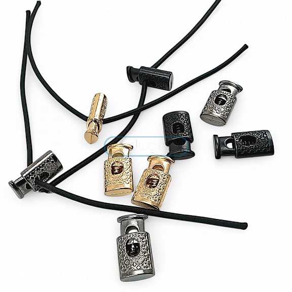 Desenli Model Tek Delikli 4,5 mm Delik Çaplı Metal Stoper Üstten Basmalı Model - Zamak Stoper E 282