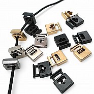 Tek Delikli Metal Stoper 8x4 mm Delik Çaplı Üstten Basmalı - Dikdörtgen Model - Zamak Stoper E 69
