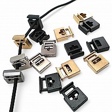 Tek Delikli Metal Stoper 8x4 mm Delik Çaplı Üstten Basmalı - Dikdörtgen Model - Zamak Stoper E 69