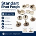 Standard Rivet 11 mm (0.43") Cap / 15 mm (0.59") Long Post Steel Rivet – 500 Pieces CS00011-10