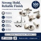 Standart Rivet 9 mm Kapak / 15 mm Uzun Bacak Perçin Saç Malzeme - 500 Adet, kalın deri ve tekstil uygulamaları için güçlü