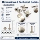 Standart Rivet 9 mm Kapak / 15 mm Uzun Bacak Perçin Saç Malzeme - 500 Adet, kalın deri ve tekstil uygulamaları için güçlü