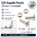 Çift Kapaklı Perçin 9 mm Kapak / 15 mm Uzun Bacak Saç Malzeme – 500 Adet CS0009-15CFT