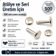 Çift Kapaklı Perçin 9 mm Kapak / 15 mm Uzun Bacak Saç Malzeme - 500 Adet, kalın deri, çanta, kemer ve teknik tekstil