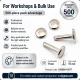Çift Kapaklı Perçin 9 mm Kapak / 15 mm Uzun Bacak Saç Malzeme - 500 Adet, kalın deri, çanta, kemer ve teknik tekstil