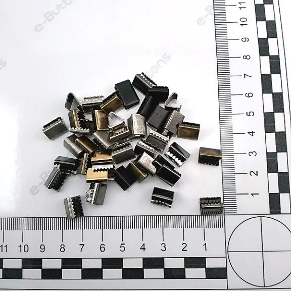 Pinch Cord End 10 mm x 8 mm - Open Edge Pinch Cord End Brass DGK0010