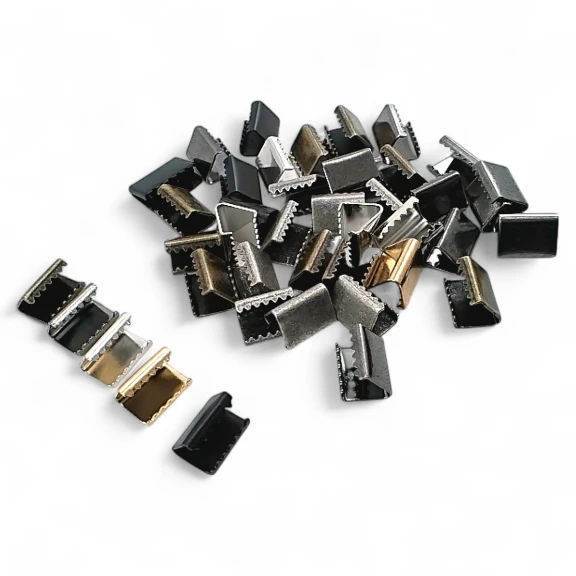 Pinch Cord End 10 mm x 8 mm - Open Edge Pinch Cord End Brass DGK0010