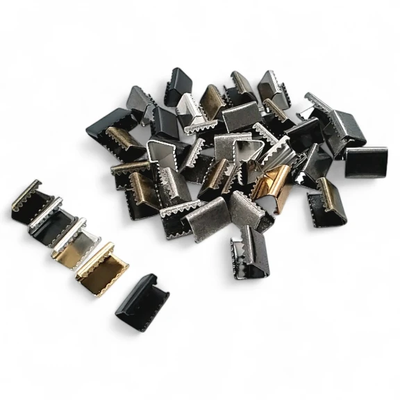 Pinch Cord End 10 mm x 8 mm - Open Edge Pinch Cord End Brass DGK0010