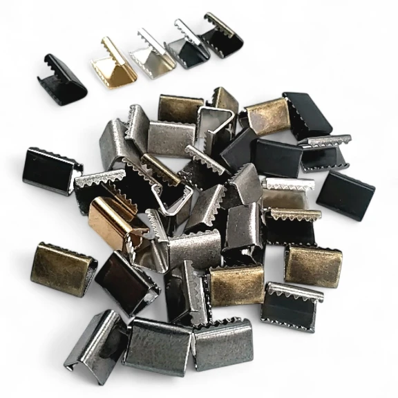 Pinch Cord End 10 mm x 8 mm - Open Edge Pinch Cord End Brass DGK0010