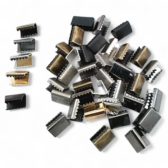 Pinch Cord End 10 mm x 8 mm - Open Edge Pinch Cord End Brass DGK0010