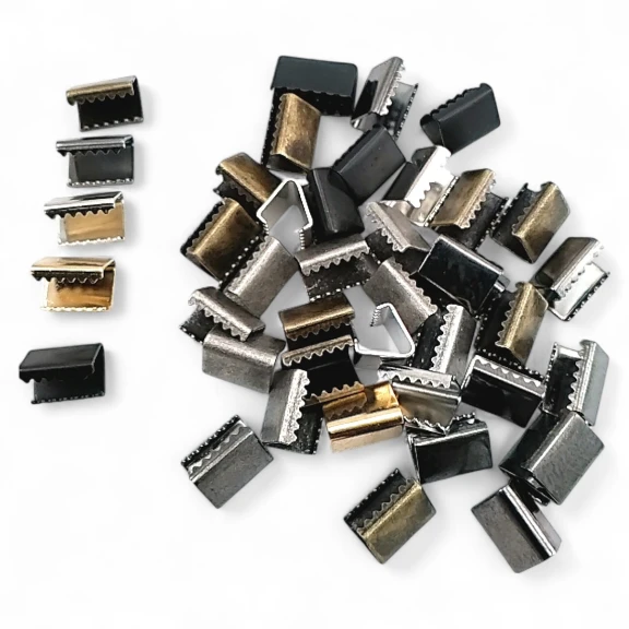 Pinch Cord End 10 mm x 8 mm - Open Edge Pinch Cord End Brass DGK0010