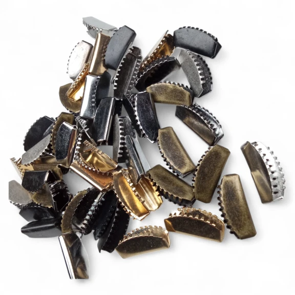 Pinch Cord End 20.4 mm x 9 mm - Closed Edge Pinch Cord End Brass DGK0020SK