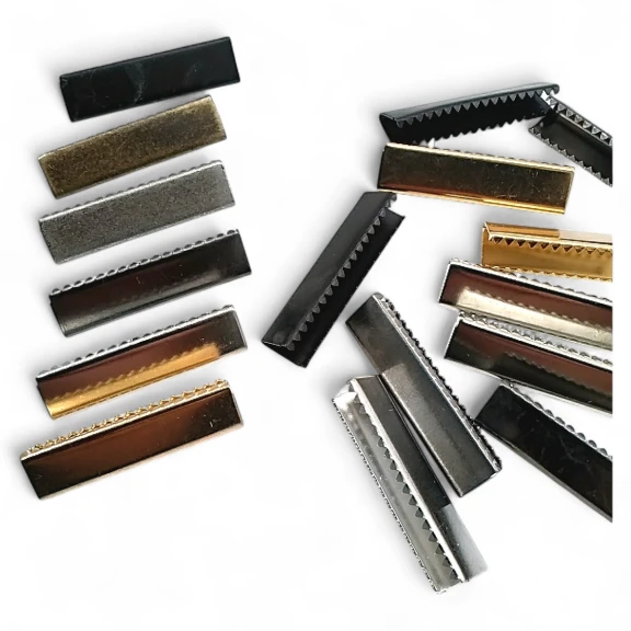 Bağucu Kıstırma 40 mm x 10 mm - Pirinç Açık Kenarlı Kıstırma Bağ Ucu DGK0040