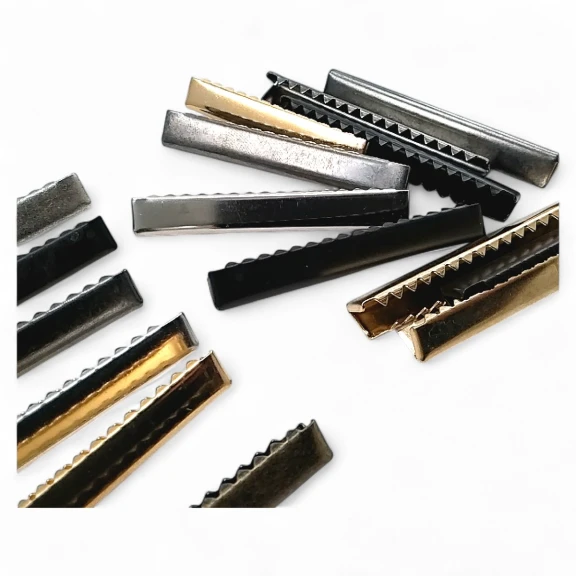 Pinch Cord End 61.7 mm x 8.5 mm - Closed Edge Pinch Cord End Brass DGK0060K