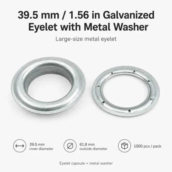 Galvaniz Kuşgözü No 66 - 40 mm İç Çaplı Branda Kuşgözü, dayanıklı ve paslanmaz bağlantı elemanı