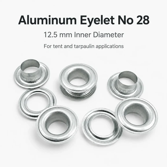 Kuşgözü Alüminyum 12,5 mm İç Çaplı - No 28, çadır, branda, çanta ve tekstil uygulamaları için ideal çözüm