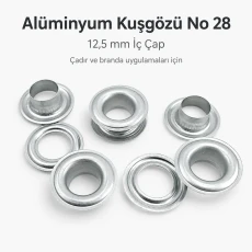 Kuşgözü Alüminyum 12,5 mm İç Çaplı - No 28 Çadır ve Branda Kuşgözü DT00028