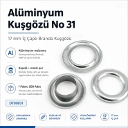 Alüminyum Kuşgözü 17 mm İç Çaplı - No 31 Branda Kuşgözü DT00031