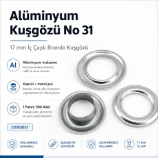 Alüminyum Kuşgözü 17 mm İç Çaplı - No 31 Branda Kuşgözü DT00031