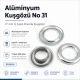 Alüminyum Kuşgözü 17 mm İç Çaplı - No 31 Branda Kuşgözü, hafif ve dayanıklı yapısıyla büyük açıklıklara uygun, paslanmaz