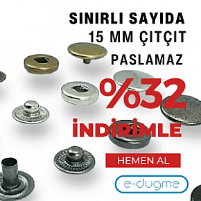 15 mm Paslanmaz Çıtçıt