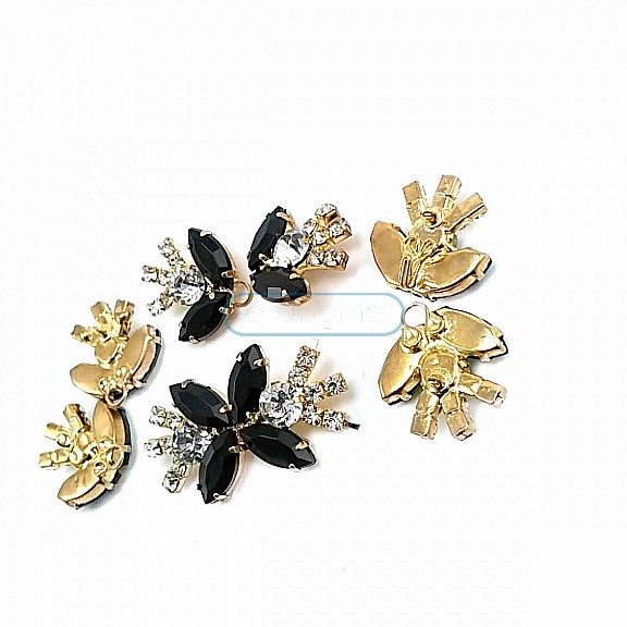 60 mm Butterfly Design Stone Metal Clip Clasp BRS0045