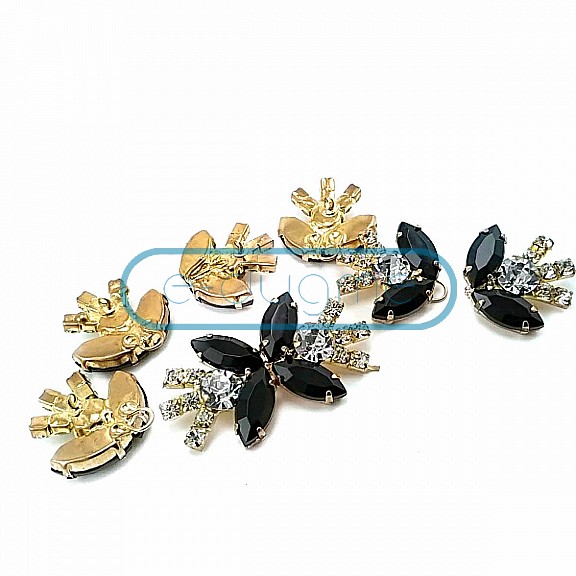 60 mm Butterfly Design Stone Metal Clip Clasp BRS0045