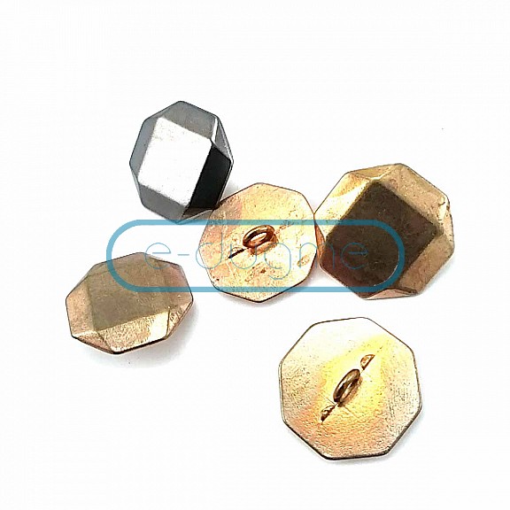 Metal Shank Button Octagon Design 21 mm - 34 L D 0001