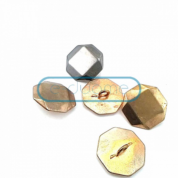Metal Shank Button Octagon Design 21 mm - 34 L D 0001