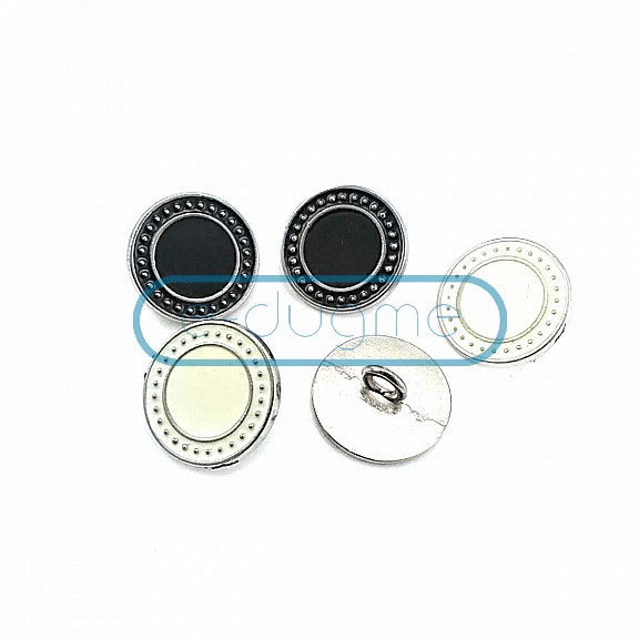 Footed Button Edges Dotted Plain 17 mm - 27 Length D 0003