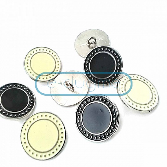 Enamel Footed Button Edges Dotted 22 mm - 36 Length D 0004