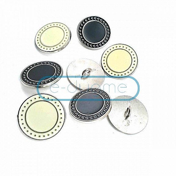 Enamel Footed Button Edges Dotted 22 mm - 36 Length D 0004