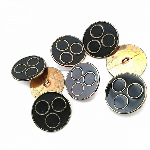 Halkalar Desenli Mineli Ayaklı Düğme 27 mm - 43 Boy D 0007